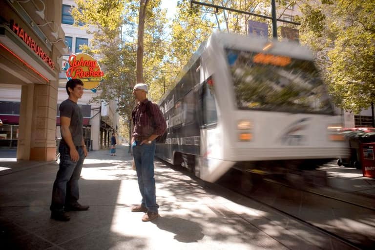 VTA light rail vehicle near SJSU